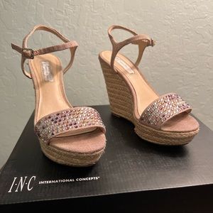 INC International Concepts Women Peach Beige Wedge